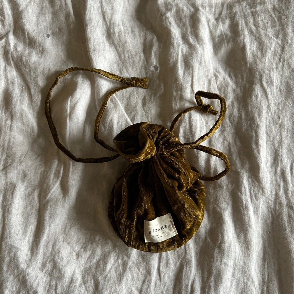 Sezane Velvet Drawstring Pouch
